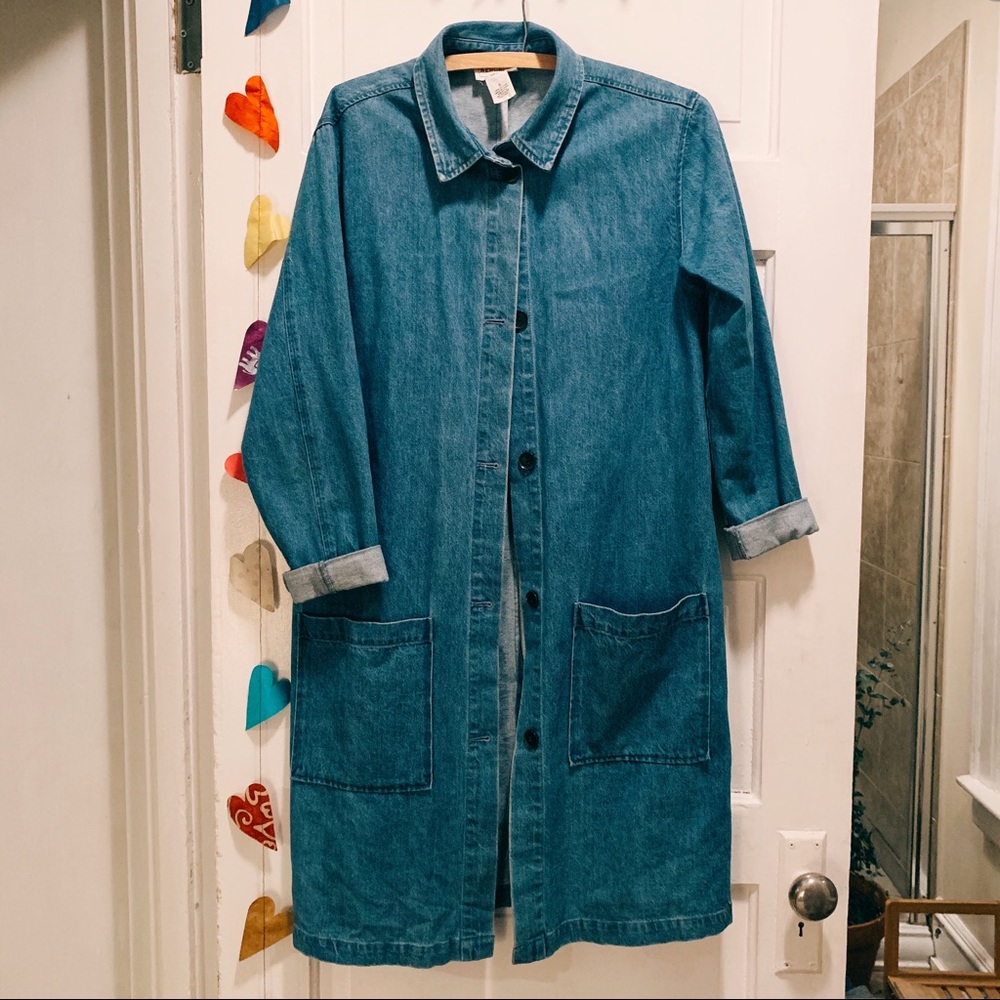 Denim trench coat